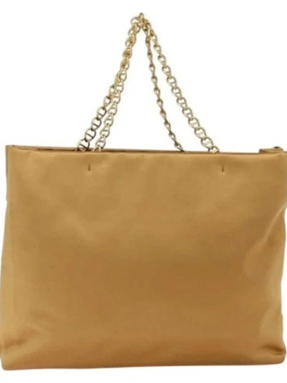 PRADA Chain Hand Bag Satin Gold Auth 170010 - Picture 2 of 16